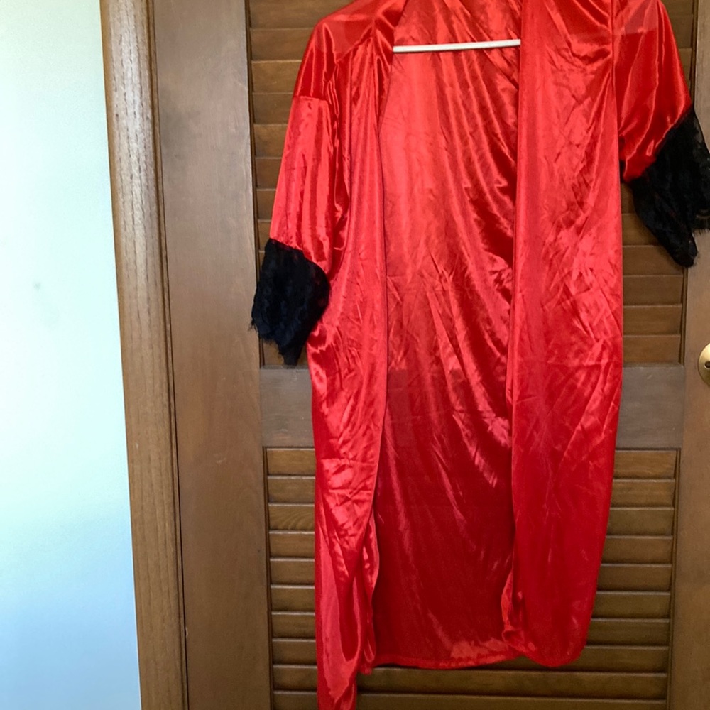 Red silk robe